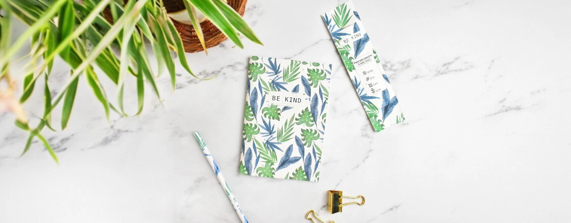 Purple and Pure Plantable Pencil and notebook