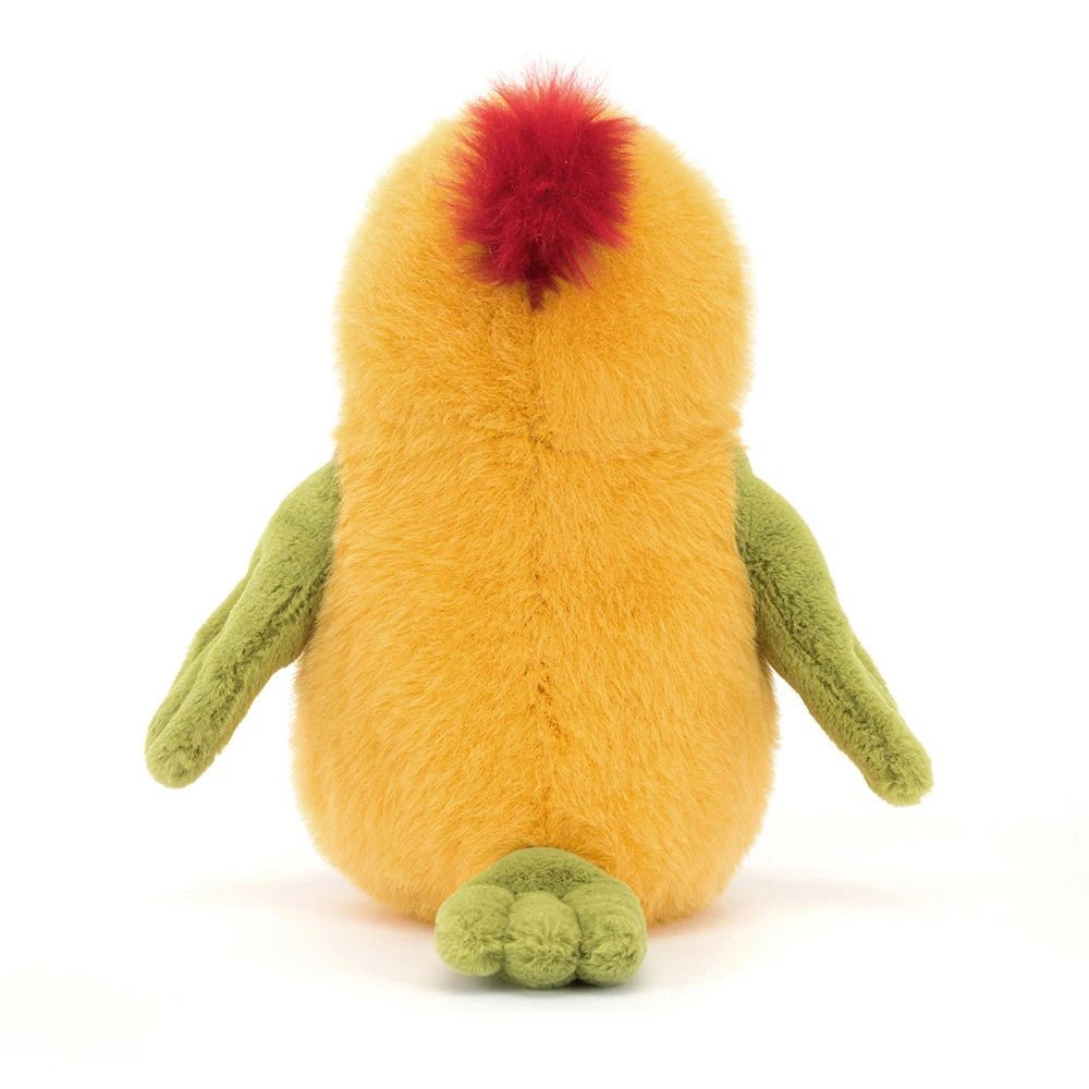 Back view of Jellycat Budgeby Parrot