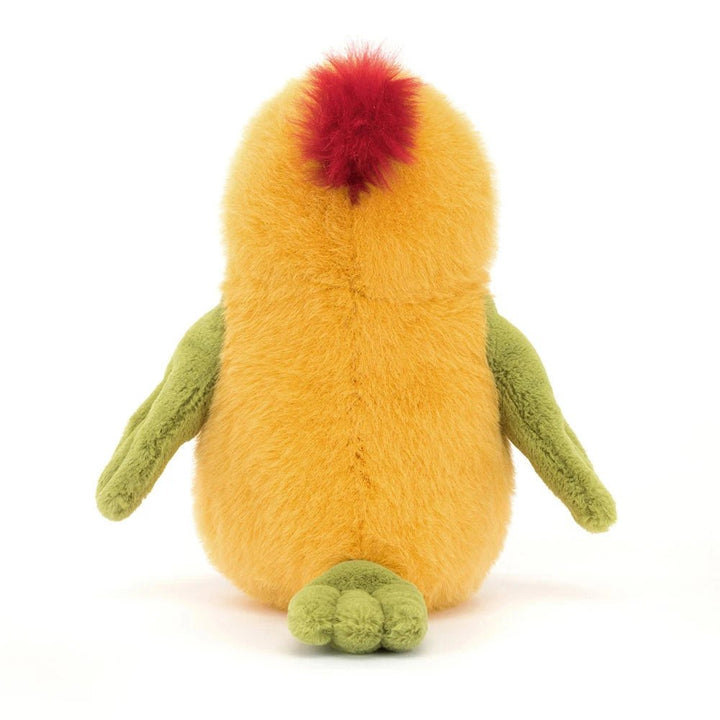 Back view of Jellycat Budgeby Parrot