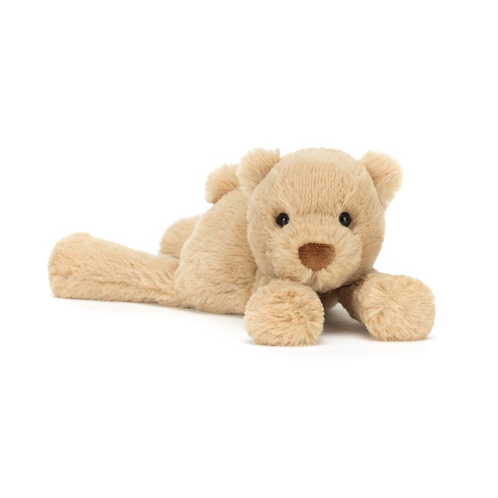 Jellycat Tiny Smudge Bear plush toy with soft beige fur and cute face