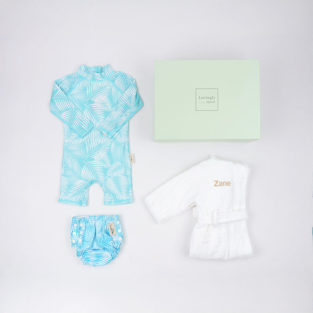 Baby First Swim Deluxe Gift Set in Green Fern Design