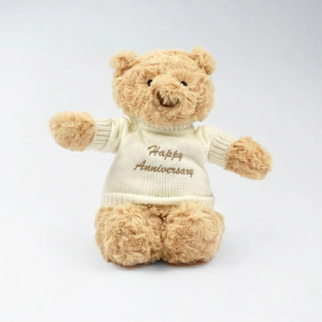 Hugsy Bear in Happy Anniversary Shirt