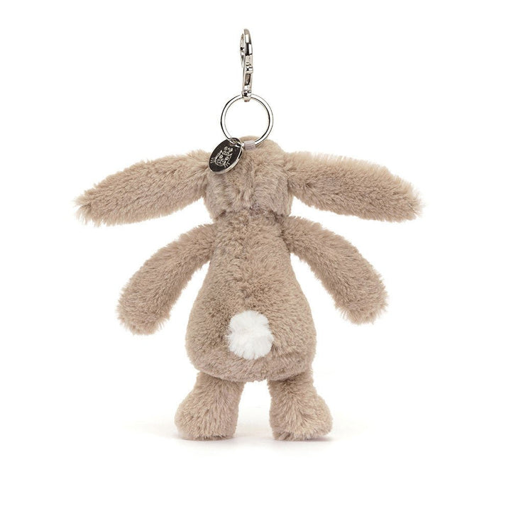 Backview of Jellycat Bashful Beige Petal Bunny Bag Charm