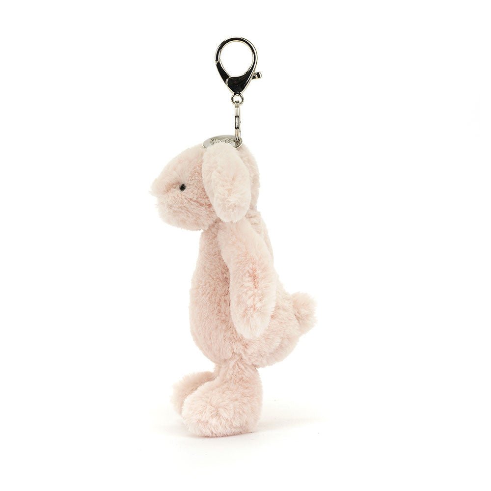 Sideview of Jellycat Bashful Blush Bunny Bag Charm