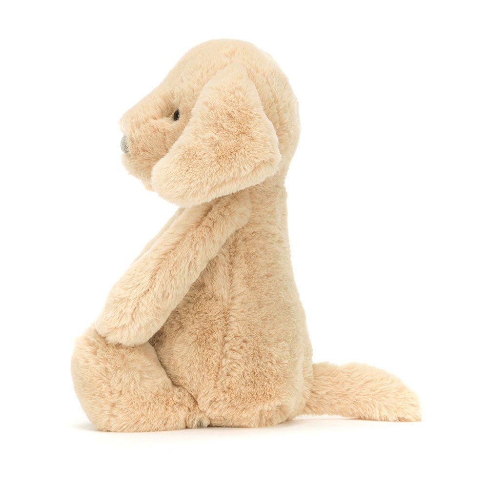 Sideview of Jellycat Bashful Luxe Puppy Orlando