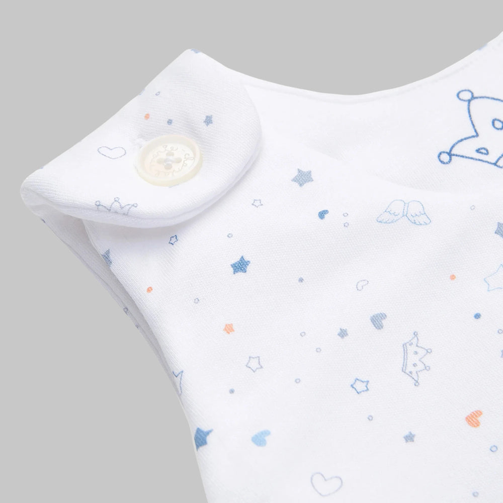 Close Up of Marie Chantal Star & Crown Print Sleepnest