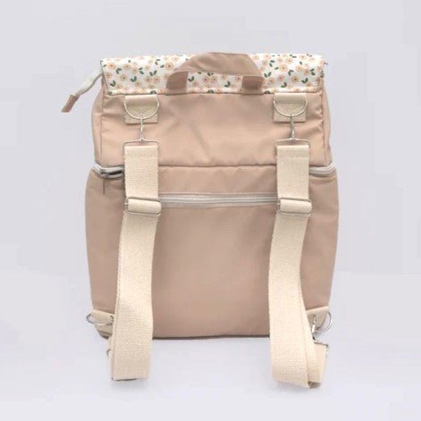 Back view of Personalised Mini Florals Beige Insulation Bag
