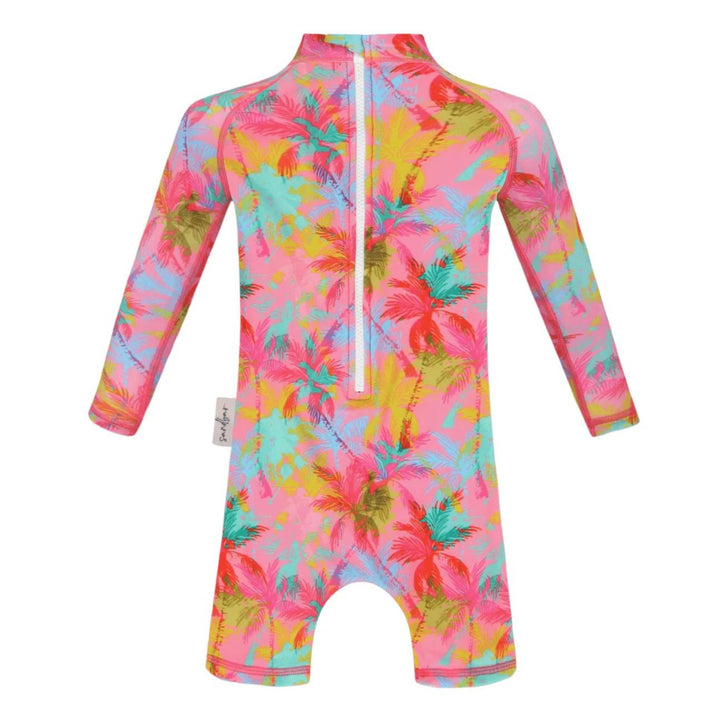 Back View of Sandbar Swimsuit in Pink Palm Design