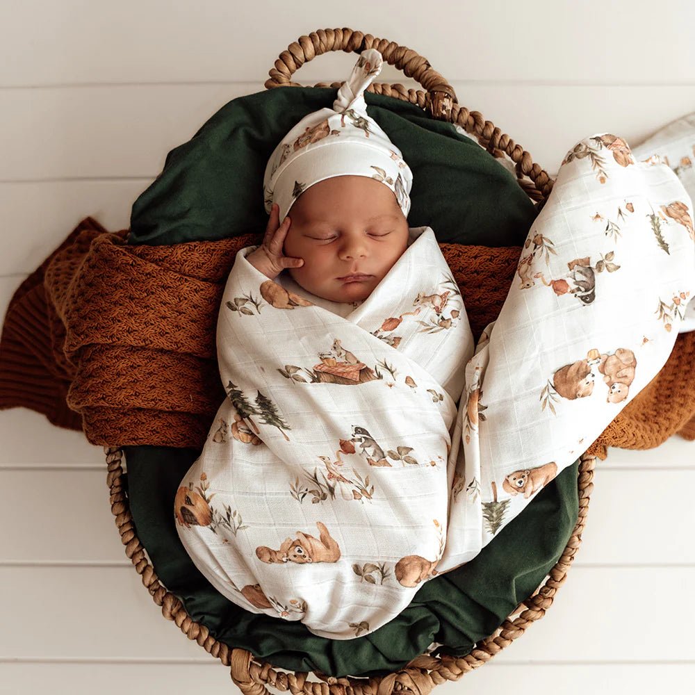 Snuggle Hunny Bears organic muslin wrap for babies