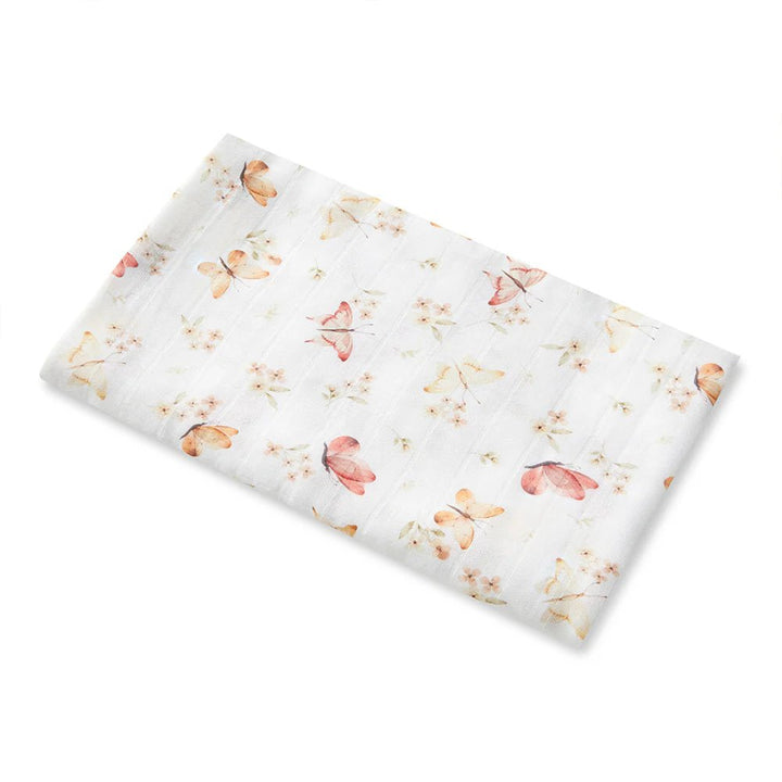 Soft muslin baby blanket in pink butterfly design