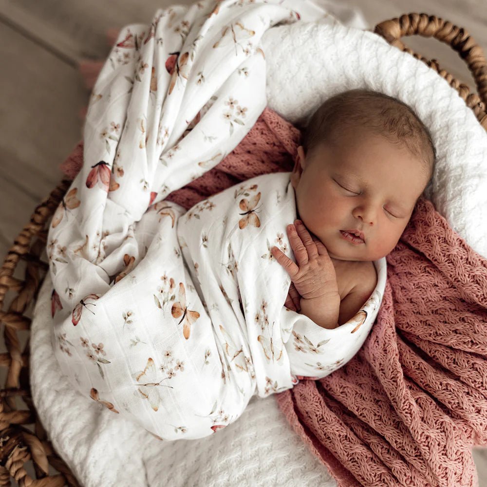 GOTS certified cotton muslin wrap for newborn