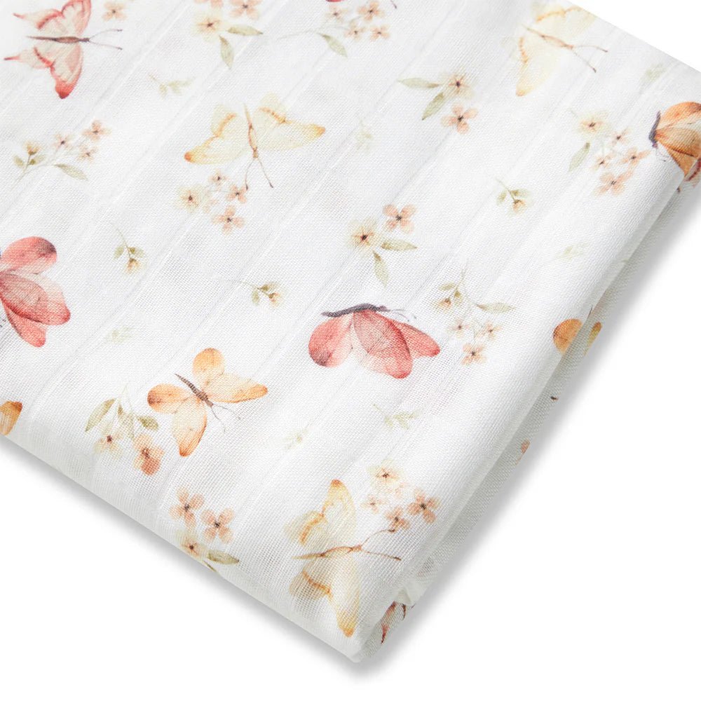 Multi-use baby wrap with Butterfly pattern – eco-friendly cotton