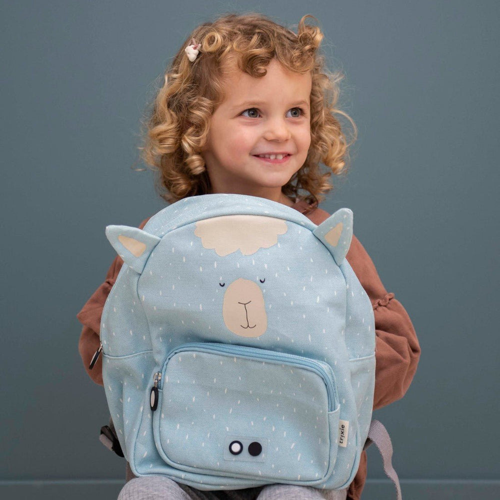 Girl with Trixie Alpaca Backpack