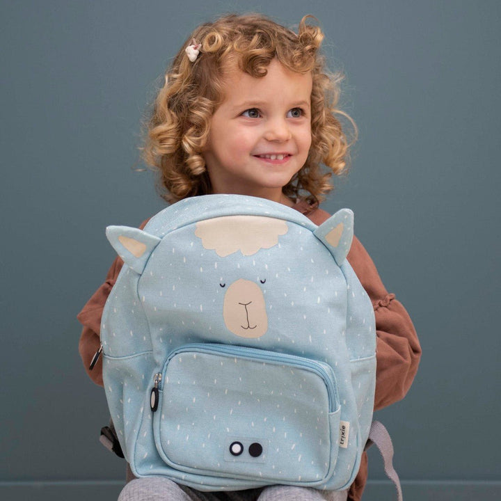 Girl with Trixie Alpaca Backpack