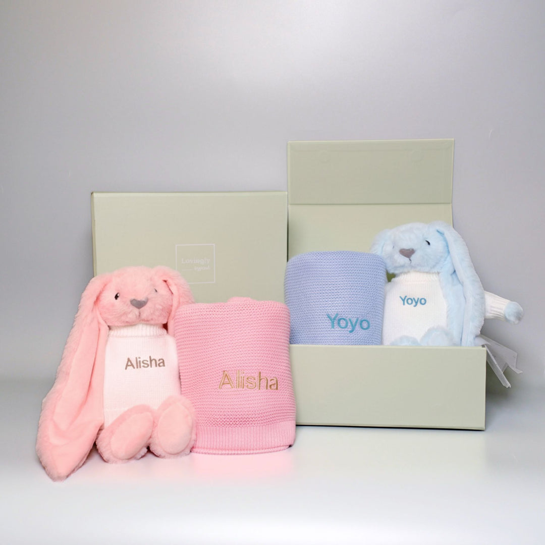 Personalised Twin Blanket Gift Set