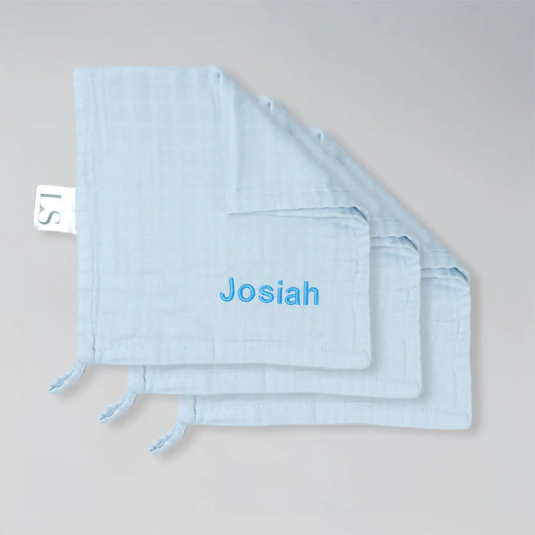 Wash cloth in Blue, set of 3