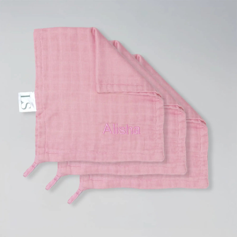 Wash Cloth in Pink, Set of 3