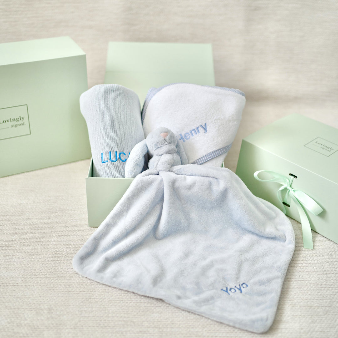 Personalised Baby Shower Gift Set - Blue