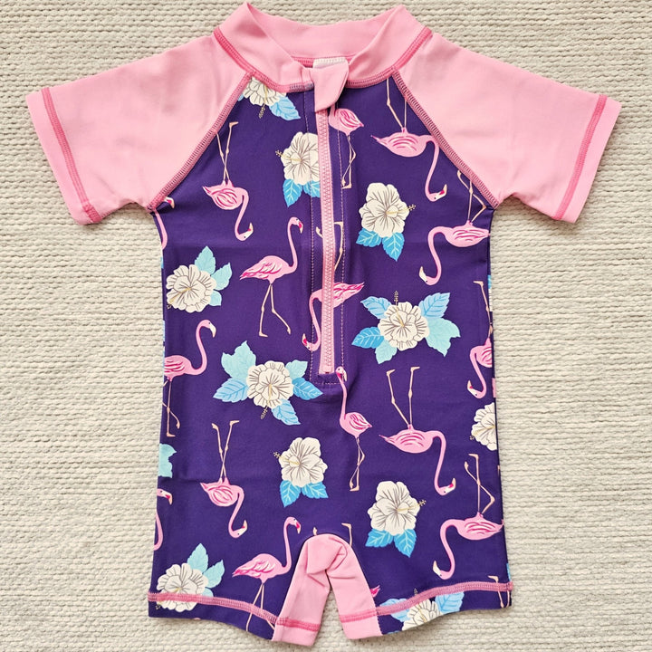 Dark Blue and Pink Girl Swimsuit