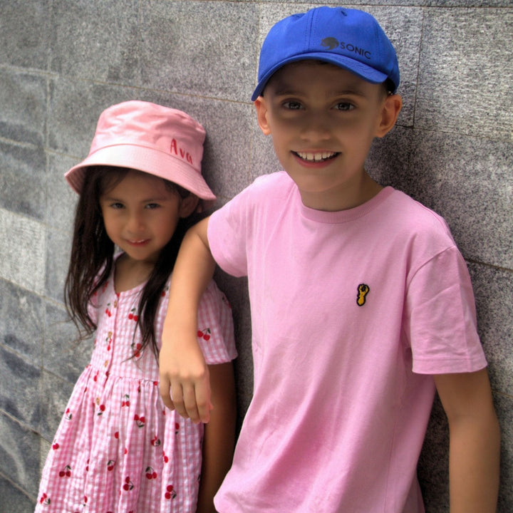 Children wearing Hats by Fly Baseball Cap and Bucket Hat