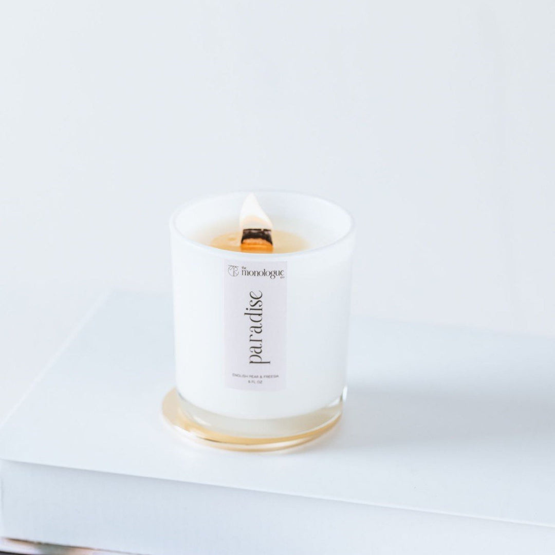 NATURAL SOY WAX "PARADISE" CANDLE - LOVINGLY SIGNED (SG)