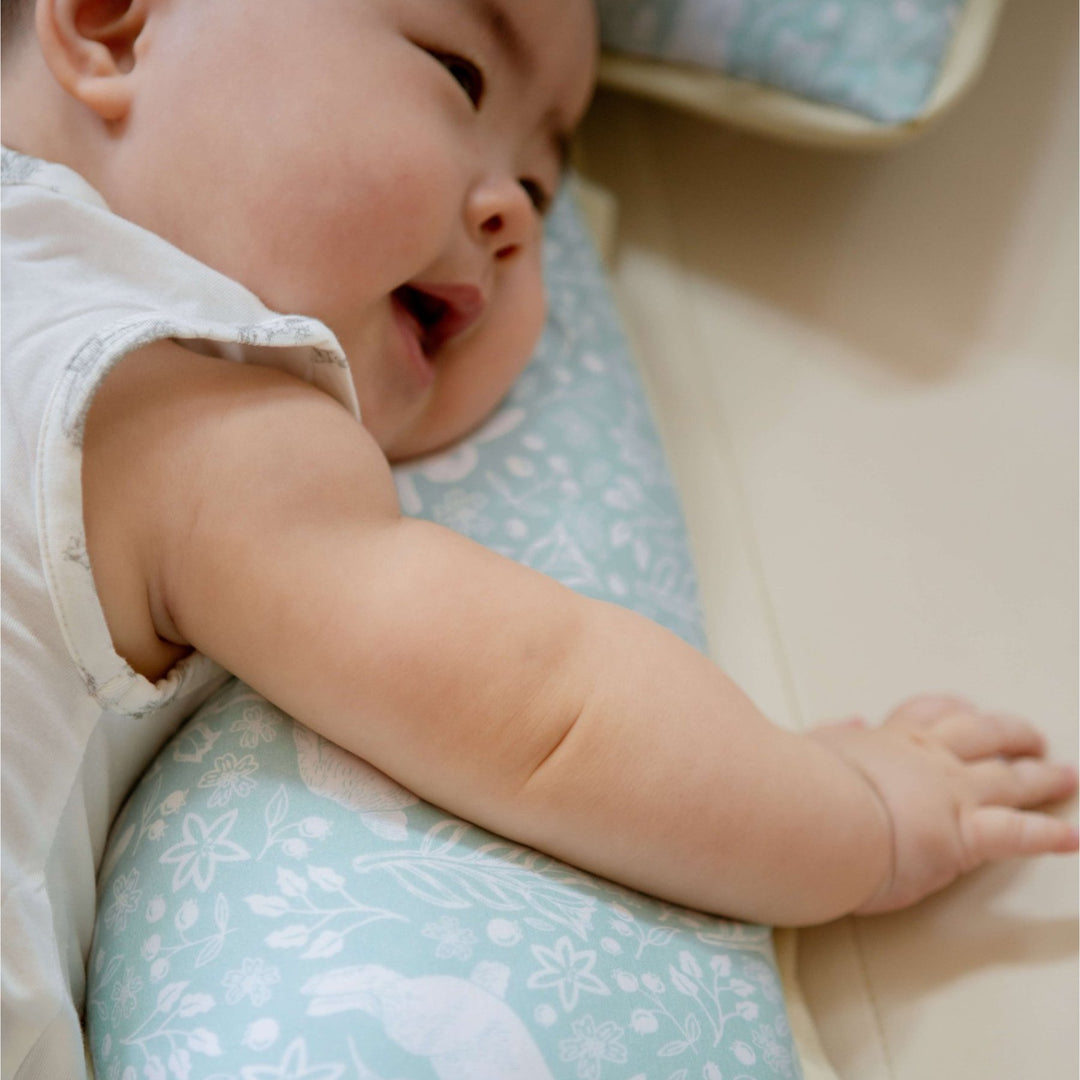 baby sleeping with Luxe Cloud Pillow - Rabbits Rendezvous 