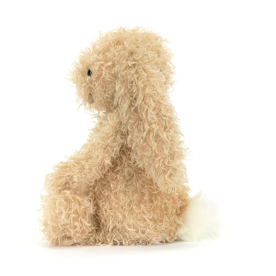 Side view of Jellycat Medium Bashful Luxe Bunny Curly