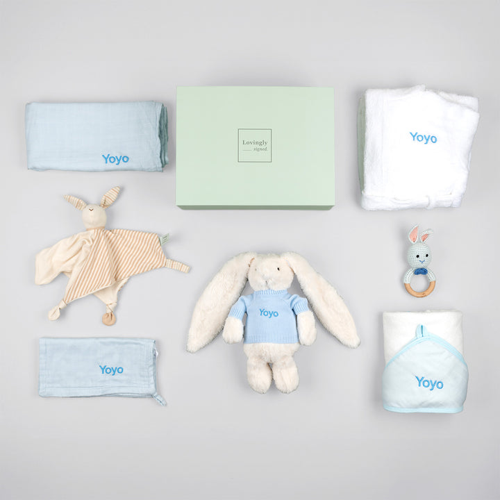 Bamboo bunny bliss blue gift set