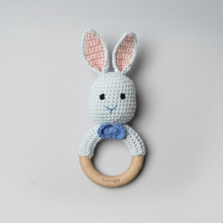 Blue Bunny Rattle Teether