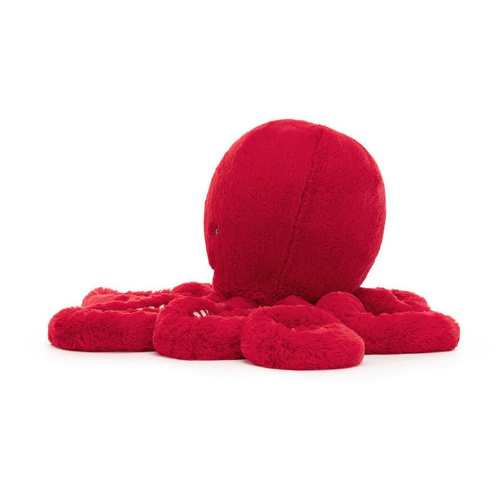 Side View of Jellycat Red Cranberry Octopus - Large