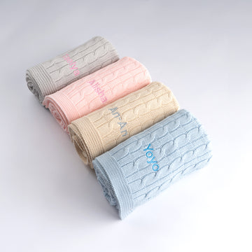 Personalised Cable Knit Blanket