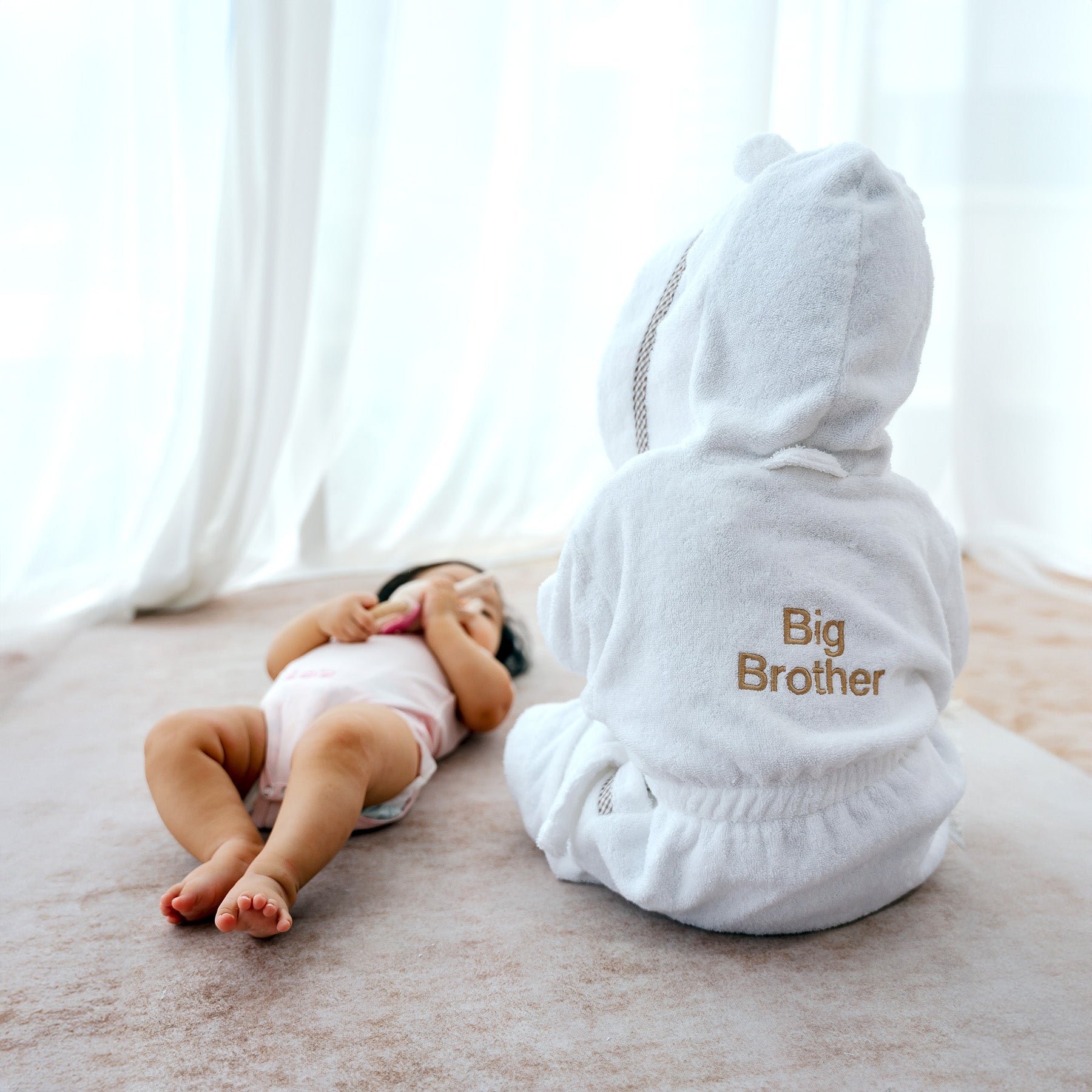  Personalised Sibling Bamboo Toweling Robe 