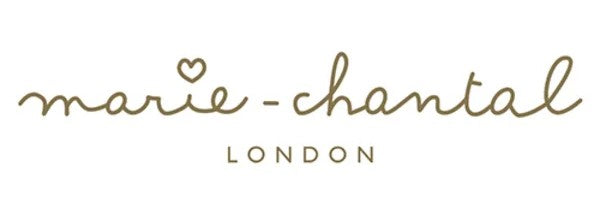 Marie-Chantal London logo in gold on a white background