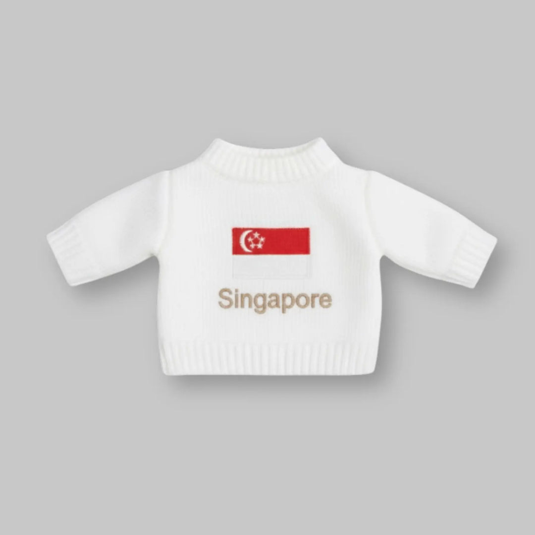 Personalised Singapore design soft toy jumper gift fitting medium Jellycat bunny, steiff tilda rabbit, twinkle bunny, bear etc.