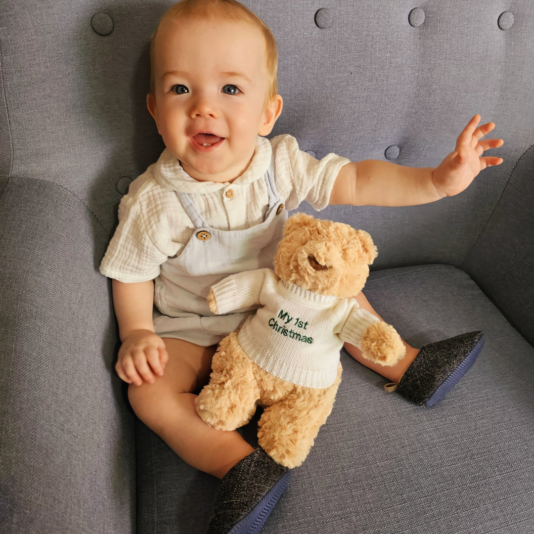 Baby with Personalised Christmas Bear