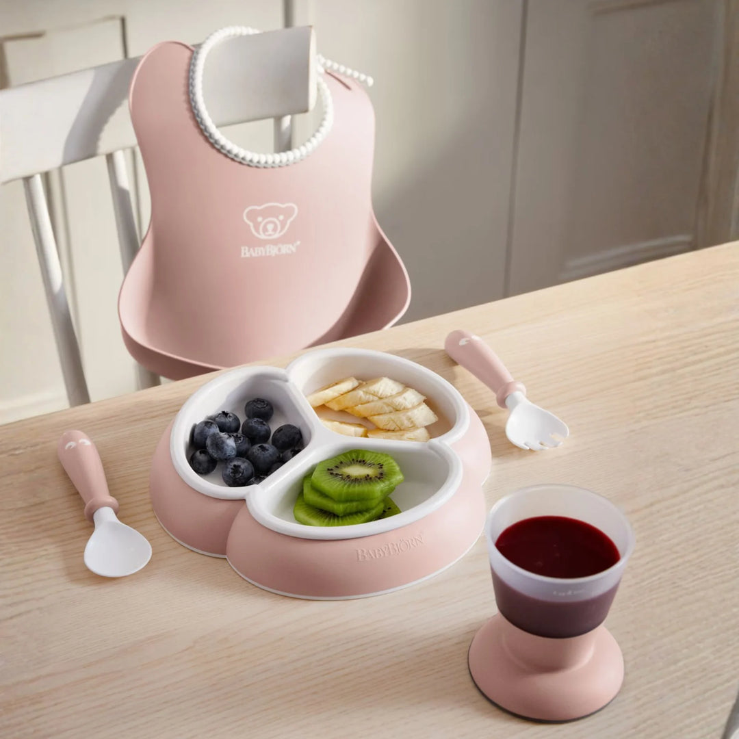 Cute and practical BabyBjörn baby tableware set for infants.