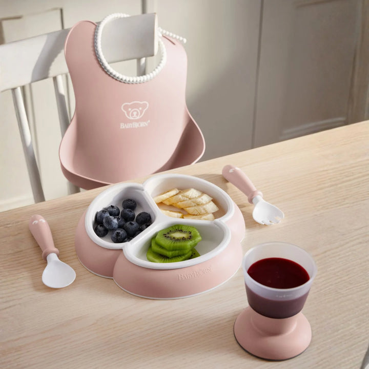 Cute and practical BabyBjörn baby tableware set for infants.
