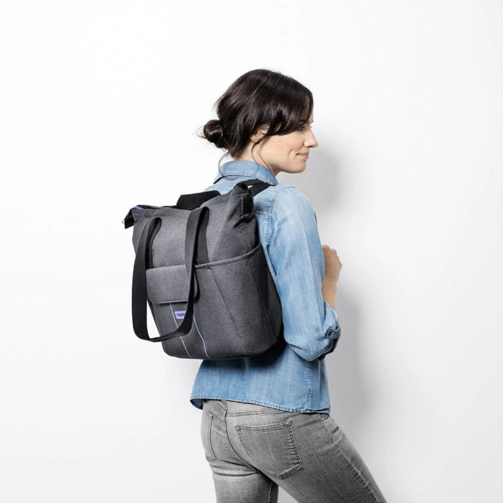 Durable BabyBjörn diaper bag with personalisable name and shoulder straps.