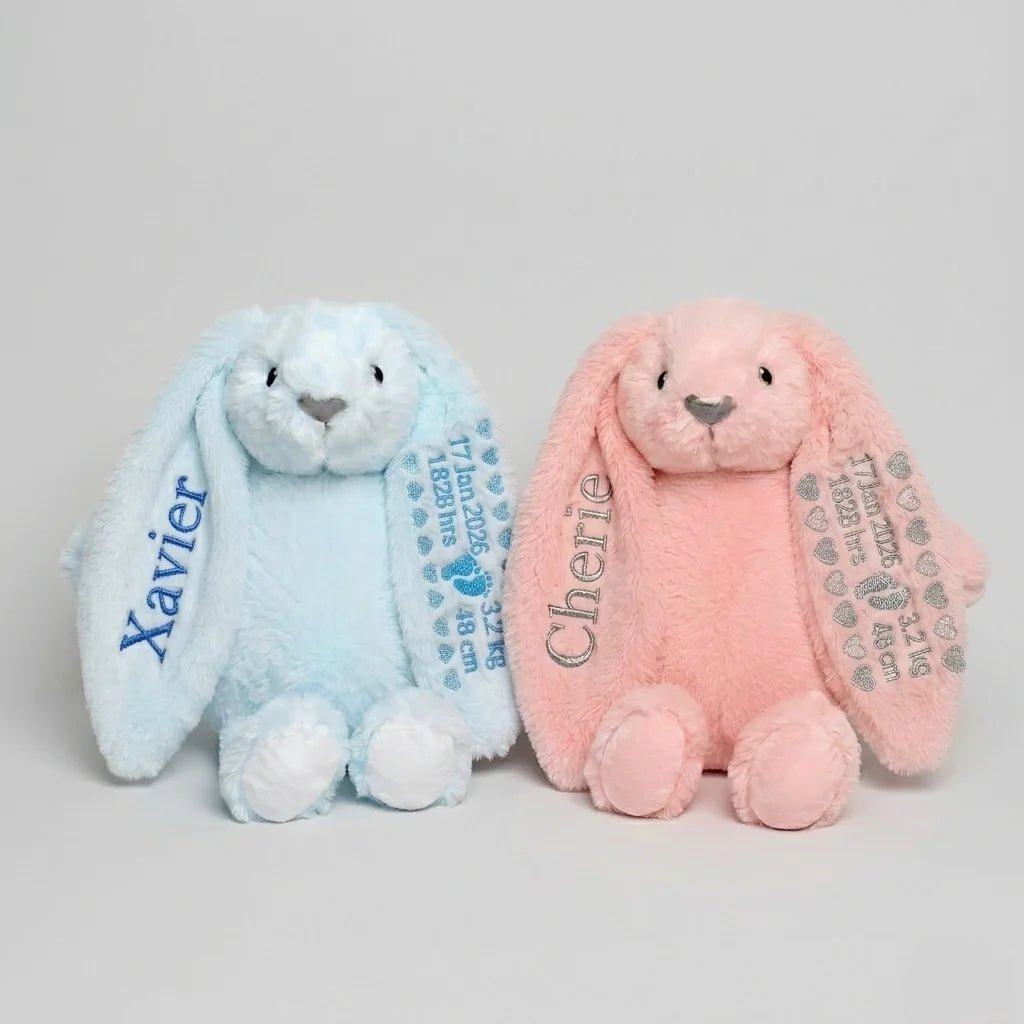 Our Favourites: Personalised Birth Announcement Bunny | Newborn Keepsake Gift
