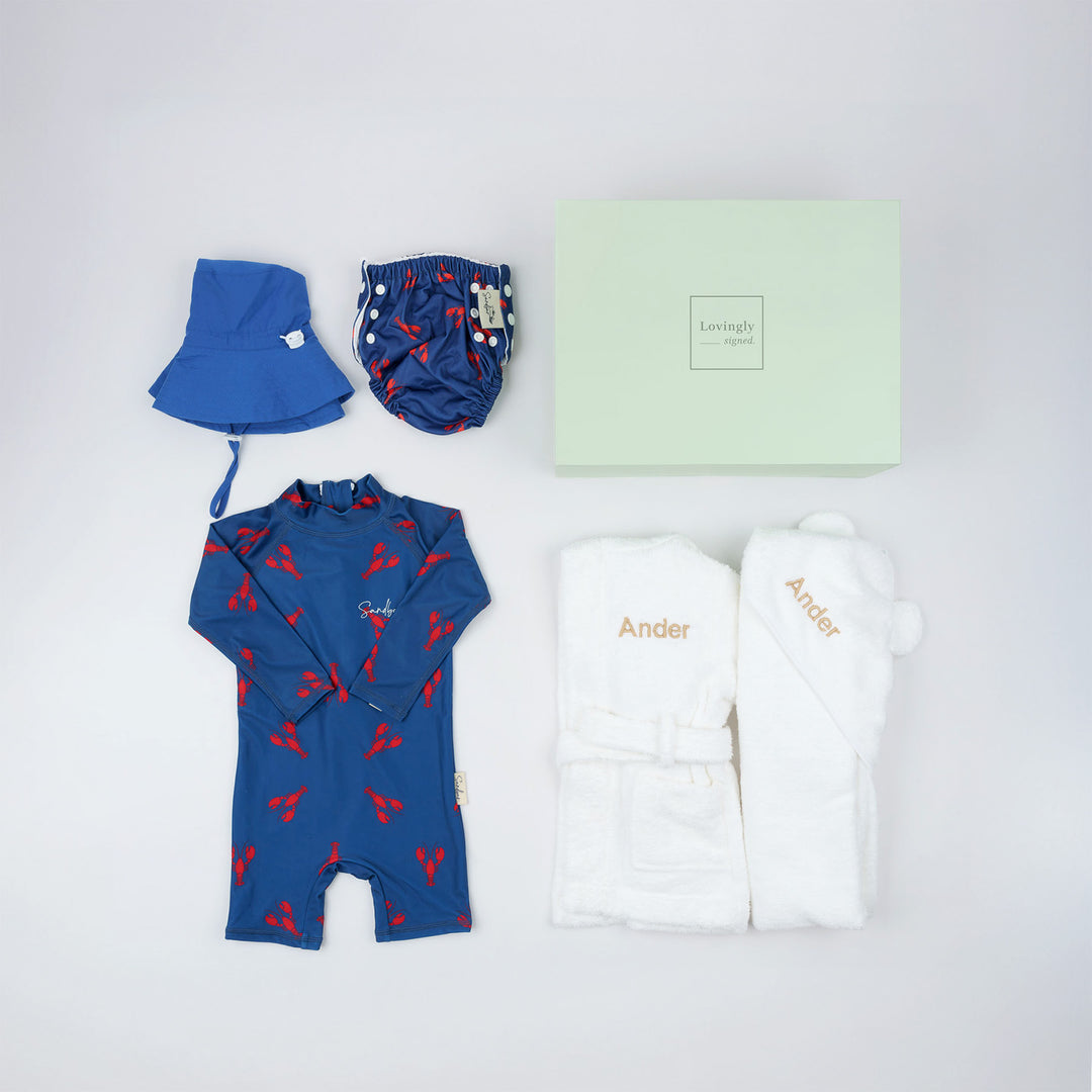 Baby First Premium Swim Gift Set in Red Lobster Design