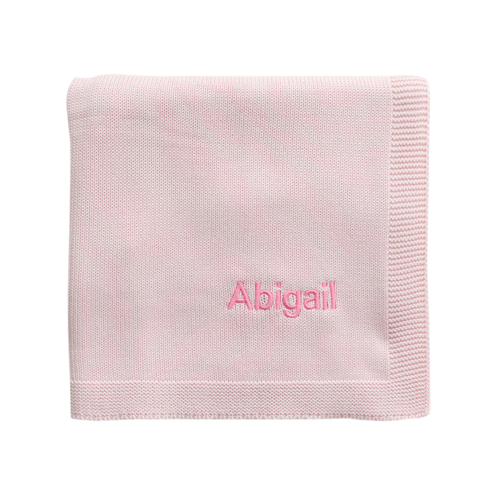 Personalised Baby Silky Cotton Blanket - Pink