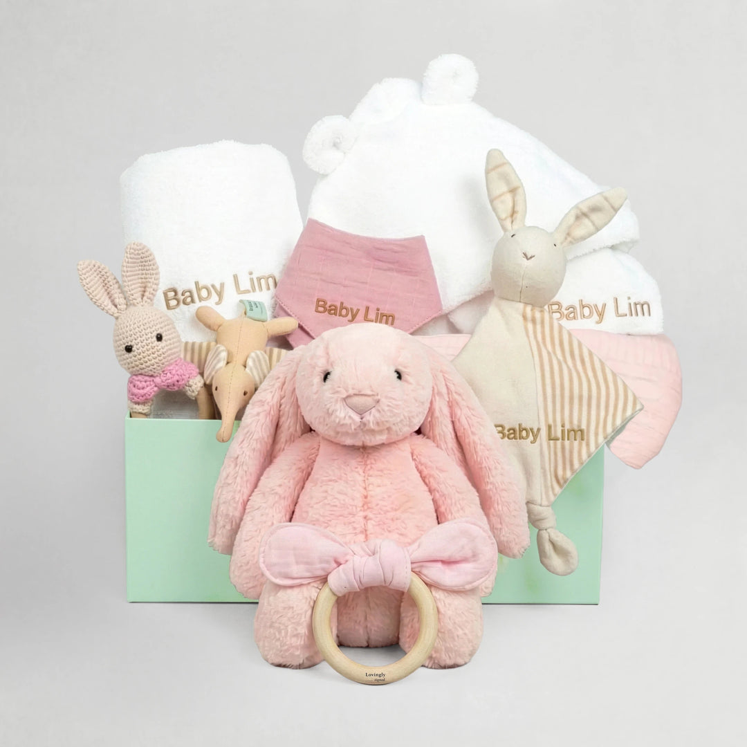 Personalised Baby Shower Gift Set in Pink
