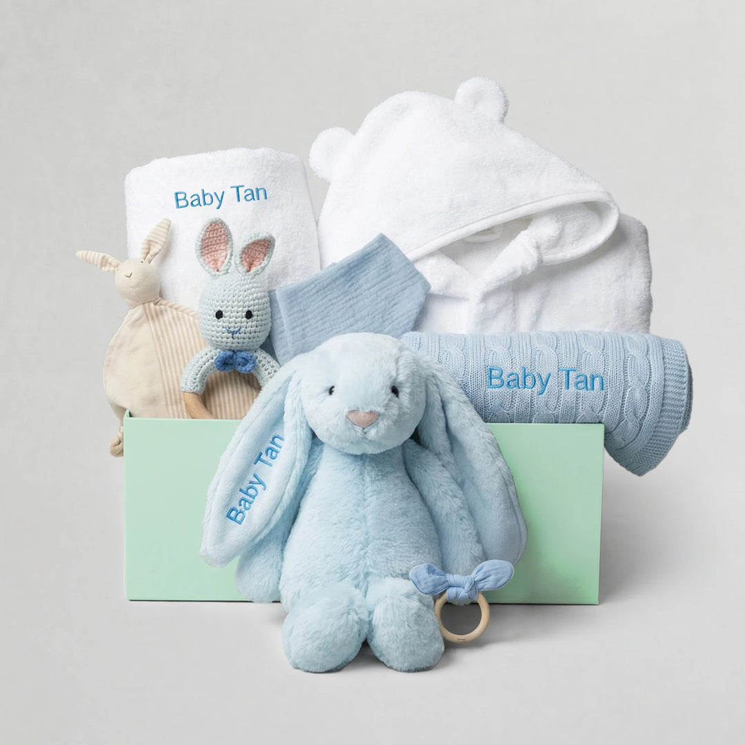 Personalised Baby Shower Gift Set in Blue