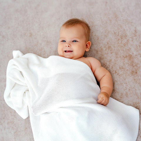 Personalised Bamboo Cellular Blanket - White
