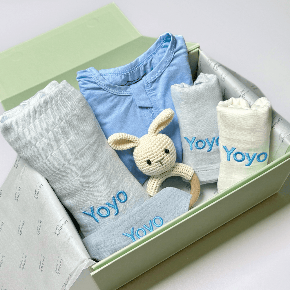 Bamboo Bunny Gift Set in Blue


