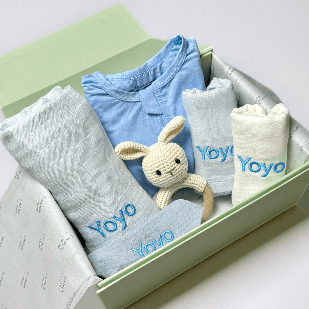 Bamboo Bunny Gift Set in Blue

