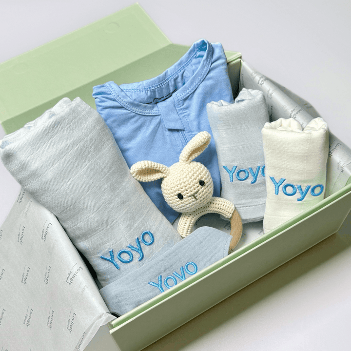 Bamboo Bunny Gift Set in Blue

