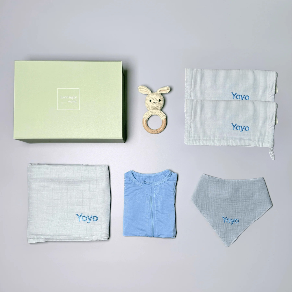 Bamboo Bunny Gift Set in Blue
