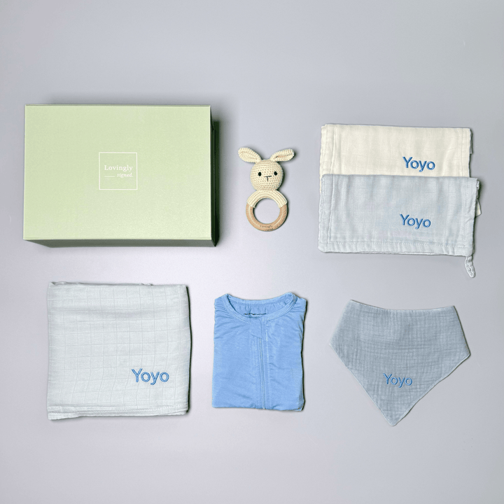 Bamboo Bunny Gift Set in Blue
