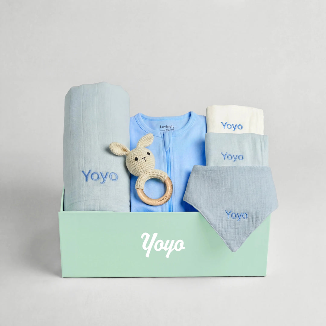 Bamboo Bunny Gift Set in Blue